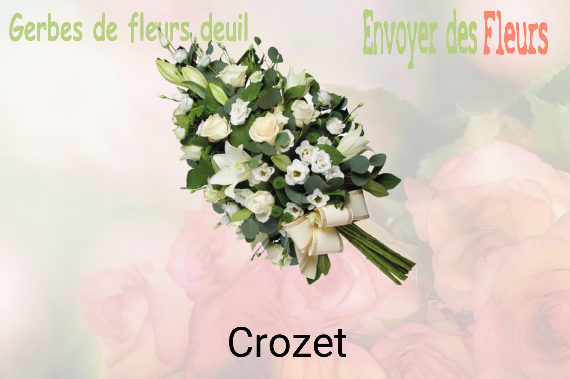 Gerbe de fleurs de deuil livrée à Crozet